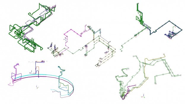 Модели различных типов трубопровода